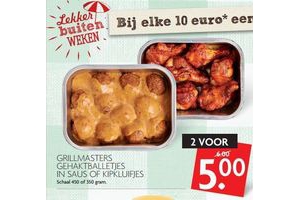 grillmasters gehaktballetjes in saus of kipkluifjes