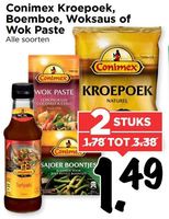 conimex kroepoek boemboe woksaus of wok paste