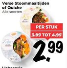 verse stoommaaltijden of quiche