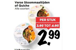 verse stoommaaltijden of quiche