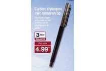 carbon styluspen met rubberen tip