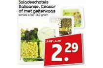 saladeschotel italiaanse ceasar of met geitenkaas