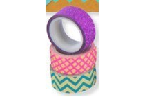 tape 3 stuks print glitter en metallic