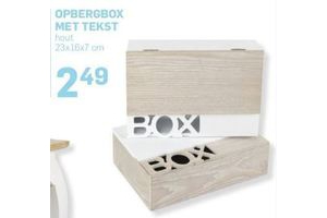 opbergbox met tekst