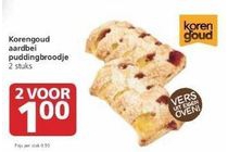 korengoud aardbei puddingbroodje