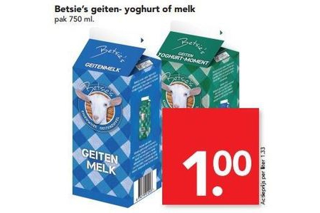 betsie s geiten yoghurt of melk nu voor maar eur1