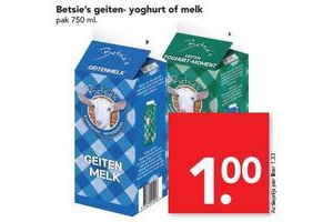 betsie s geiten yoghurt of melk nu voor maar eur1