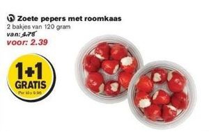 zoete pepers met roomkaas