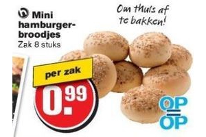 draadloze Pluche pop investering Mini hamburgerbroodjes €0,99 per zak - Beste.nl