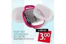 rasp met opvangbak met deksel