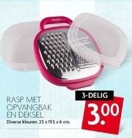 rasp met opvangbak met deksel