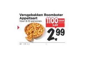 versgebakken roomboter appeltaart