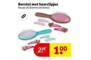 borstel met haarclipjes