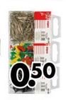 100 paperclips 50 punaises of 20 klemmetjes