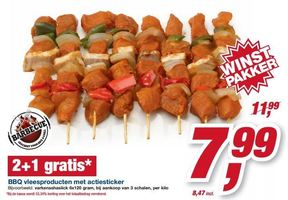 bbq vleesproducten met actiesticker
