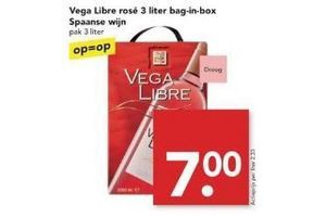 vega libre rose 3 liter bag in box spaanse wijn