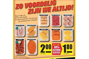 bakjes met diverse soorten vlees