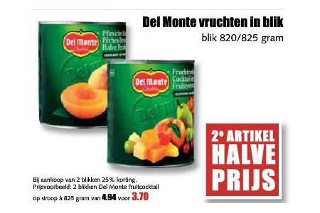 del monte vruchten in blik