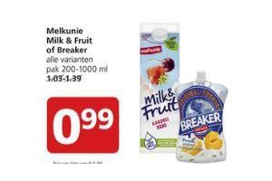 melkunie milk en fruit of breaker
