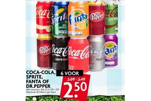 coca cola sprite fanta of dr pepper