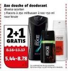 alle soorten axe douche of deodorant