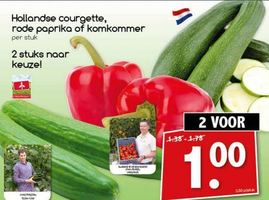 hollandse courgette rode paprika of komkommer