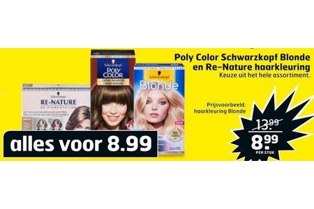 poly color schwarzkopf blonde en re nature haarkleuring