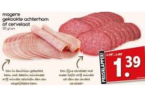 magere gekookte achterham of cervelaat