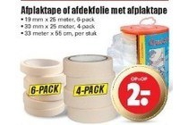 afplaktape of afdekfolie met afplaktape