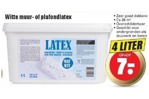 witte muur of plafondlatex