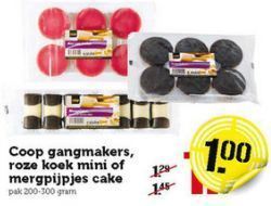 coop gangmakers roze koek mini of mergpijpjes cake