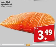 zalmfilet op de huid