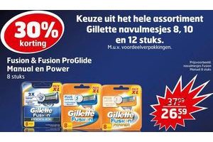 het gehele assortiment gillette navulmesjes 8 10 en 12 stuks