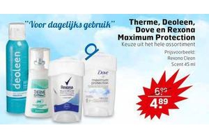 therme deoleen dove en rexona maximum protection
