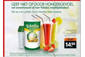 yokebe maaltijdshake met shaker
