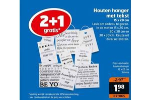houten hanger met tekst