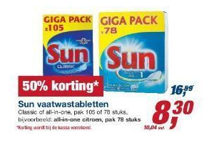 sun vaatwastabletten