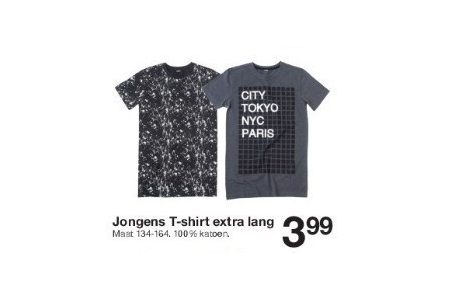jongens t shirt extra lang