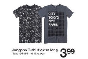 jongens t shirt extra lang