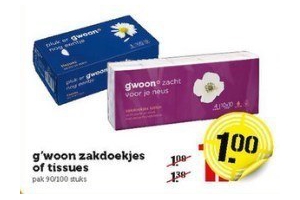 g woon zakdoekjes of tissues