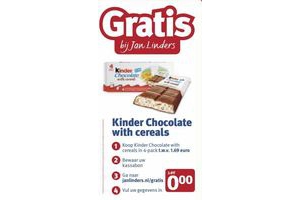 kinder chocolate with cereals