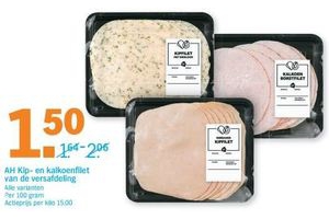 ah kip en kalkoenfilet van de versafdeling