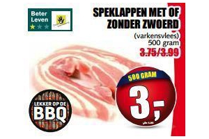 speklappen met of zonder zwoerd
