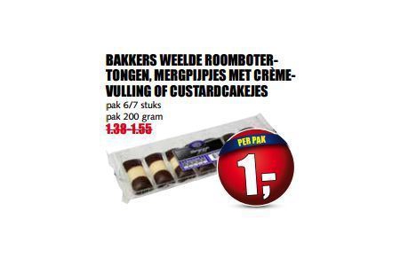 bakkers weelde roombotertongen mergpijpjes met cremevulling of custard cakes