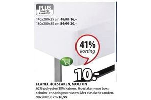 flanel hoeslaken molton