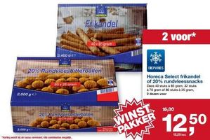 horeca select frikandel of 20 rundvleessnacks