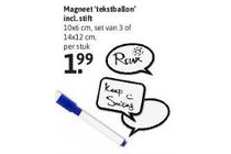 magneet tekstballon incl stift