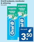 oral b tandpasta mondwater en whitening