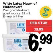 witte latex muur of plafondverf