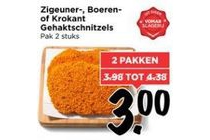 zigeuner boeren of krokant gehaktschnitzel